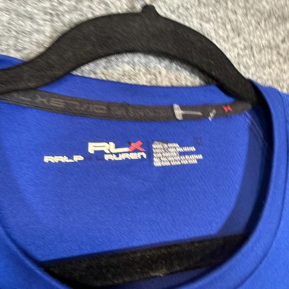 RLX Ralph Lauren Shirt Mens Large Blue Tshirt Performance Stretch Casual - Picture 4 of 9